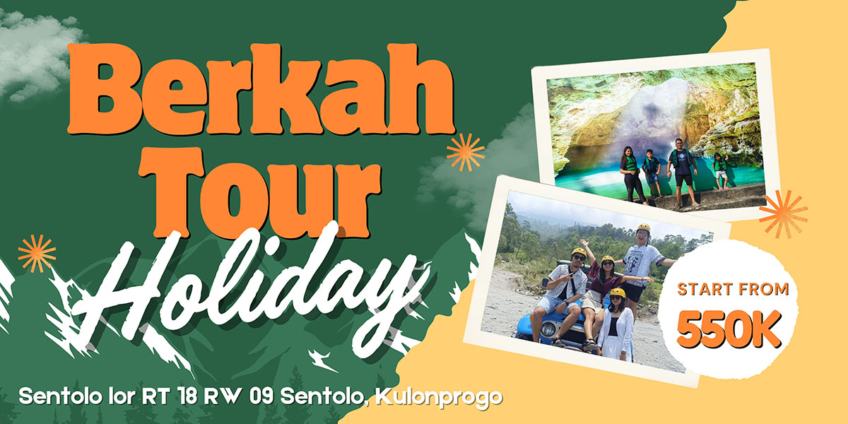 Hijau Dan Kuning Kolase Spanduk Promo Tempat Wisata - 1